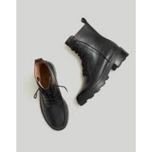 Madewell The Shelton Lace-Up Boot in True Black